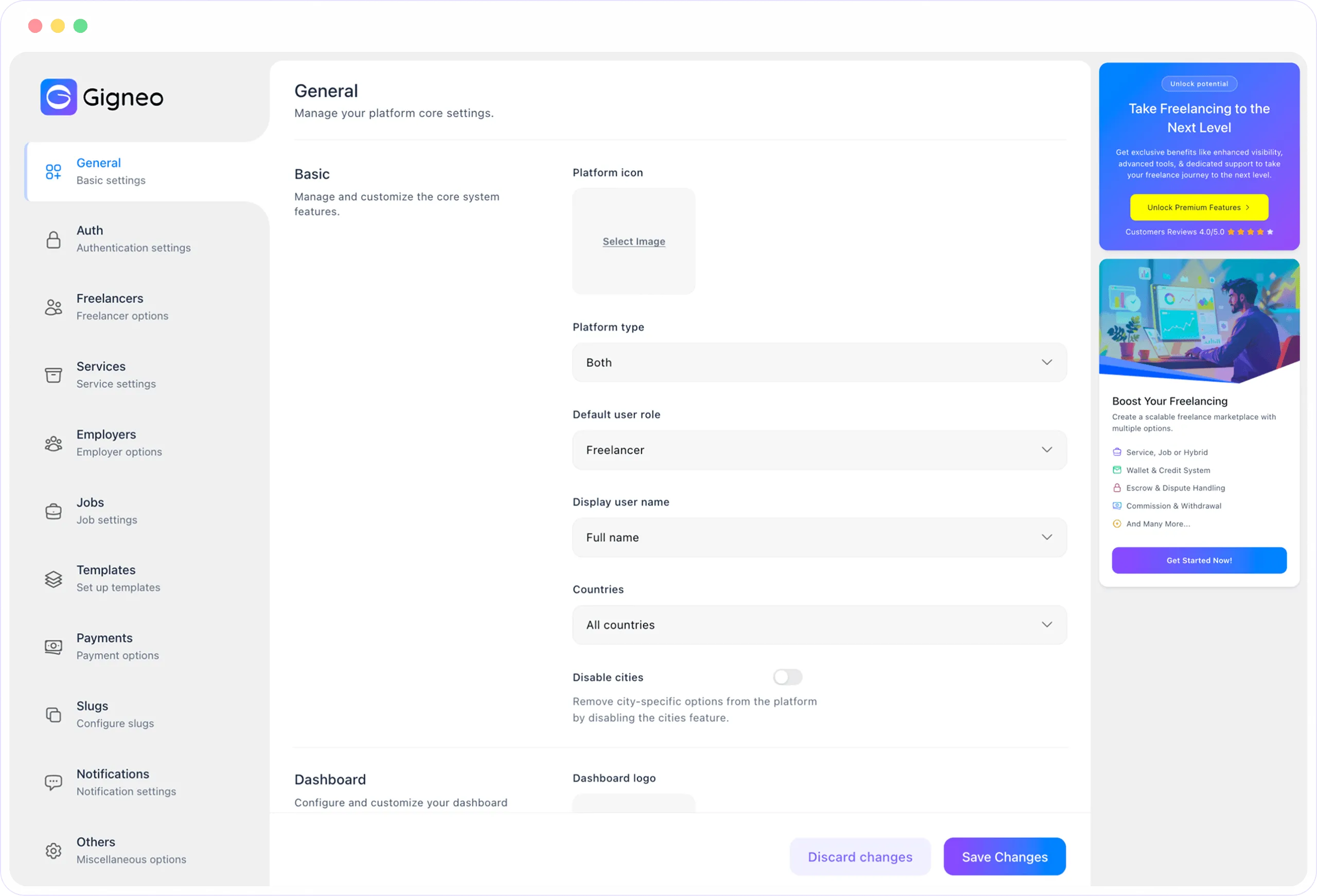 Platform Settings